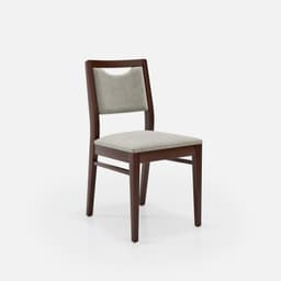 Chaise Mila Sans Accoudoirs par Zelder en noyer clair et tissu coloris taupe