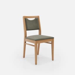 Chaise Mila Sans Accoudoirs par Zelder en noyer clair et tissu coloris terra rosa