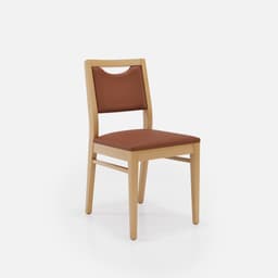 Chaise Mila Sans Accoudoirs par Zelder en noyer clair et tissu coloris bleu canard