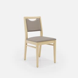 Chaise Mila Sans Accoudoirs par Zelder en merisier classique et tissu coloris taupe