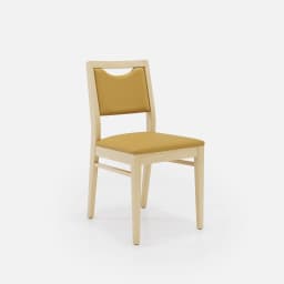Chaise Mila Sans Accoudoirs par Zelder en merisier classique et tissu coloris terra rosa