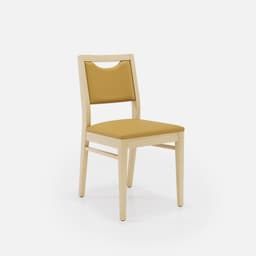 Chaise Mila Sans Accoudoirs par Zelder en merisier classique et tissu coloris terra rosa