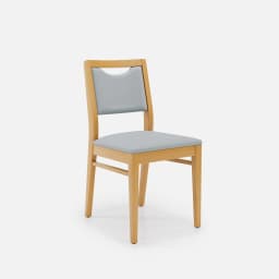 Chaise Mila Sans Accoudoirs par Zelder en hêtre naturel et tissu coloris cendre