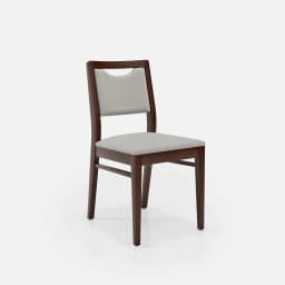 Chaise Mila Sans Accoudoirs par Zelder en merisier classique et tissu coloris gris perle