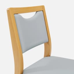 Chaise Mila Sans Accoudoirs par Zelder en hêtre naturel et tissu coloris bleu canard