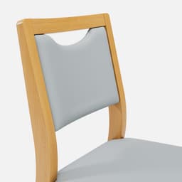 Chaise Mila Sans Accoudoirs par Zelder en hêtre naturel et tissu coloris bleu canard