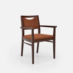 Chaise Accoudoirs Mila par Zelder en hêtre naturel et tissu coloris bleu canard