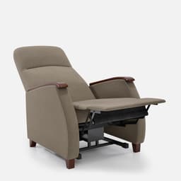 Fauteuil Milo Small Relax Manuel par Zelder en hêtre naturel et tissu coloris bleu nuit