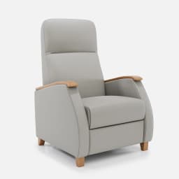 Fauteuil Milo Small Relax Manuel par Zelder en hêtre naturel et simili coloris terra rosa