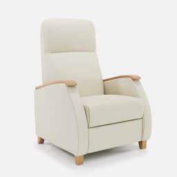 Fauteuil Milo Small Relax Manuel par Zelder en noyer clair et tissu coloris bleu nuit