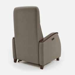 Fauteuil Milo Xl Releveur par Zelder en hêtre naturel et simili coloris taupe