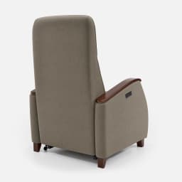 Fauteuil Milo Xl Releveur par Zelder en hêtre naturel et simili coloris taupe