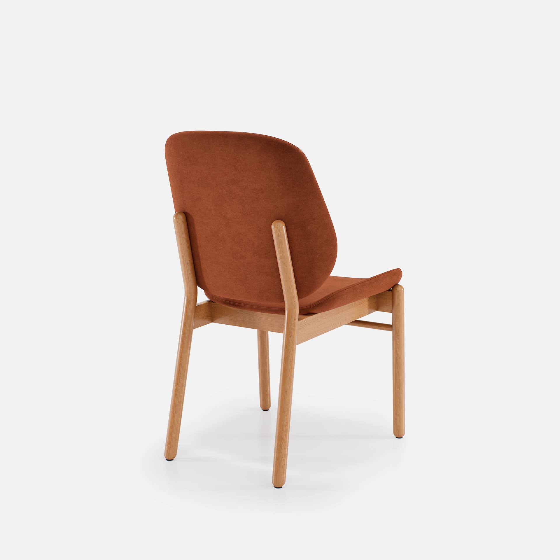 Chaise Mireille Sans Accoudoirs par Zelder en hêtre naturel et tissu coloris cendre