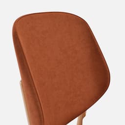 Chaise Mireille Sans Accoudoirs par Zelder en hêtre naturel et tissu coloris gris perle