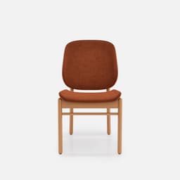 Chaise Mireille Sans Accoudoirs par Zelder en hêtre naturel et tissu coloris taupe
