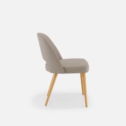 Chaise Nicole Sans Accoudoirs par Zelder en hêtre naturel et tissu coloris terra rosa
