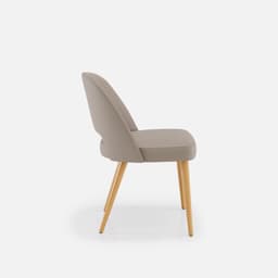 Chaise Nicole Sans Accoudoirs par Zelder en hêtre naturel et tissu coloris terra rosa