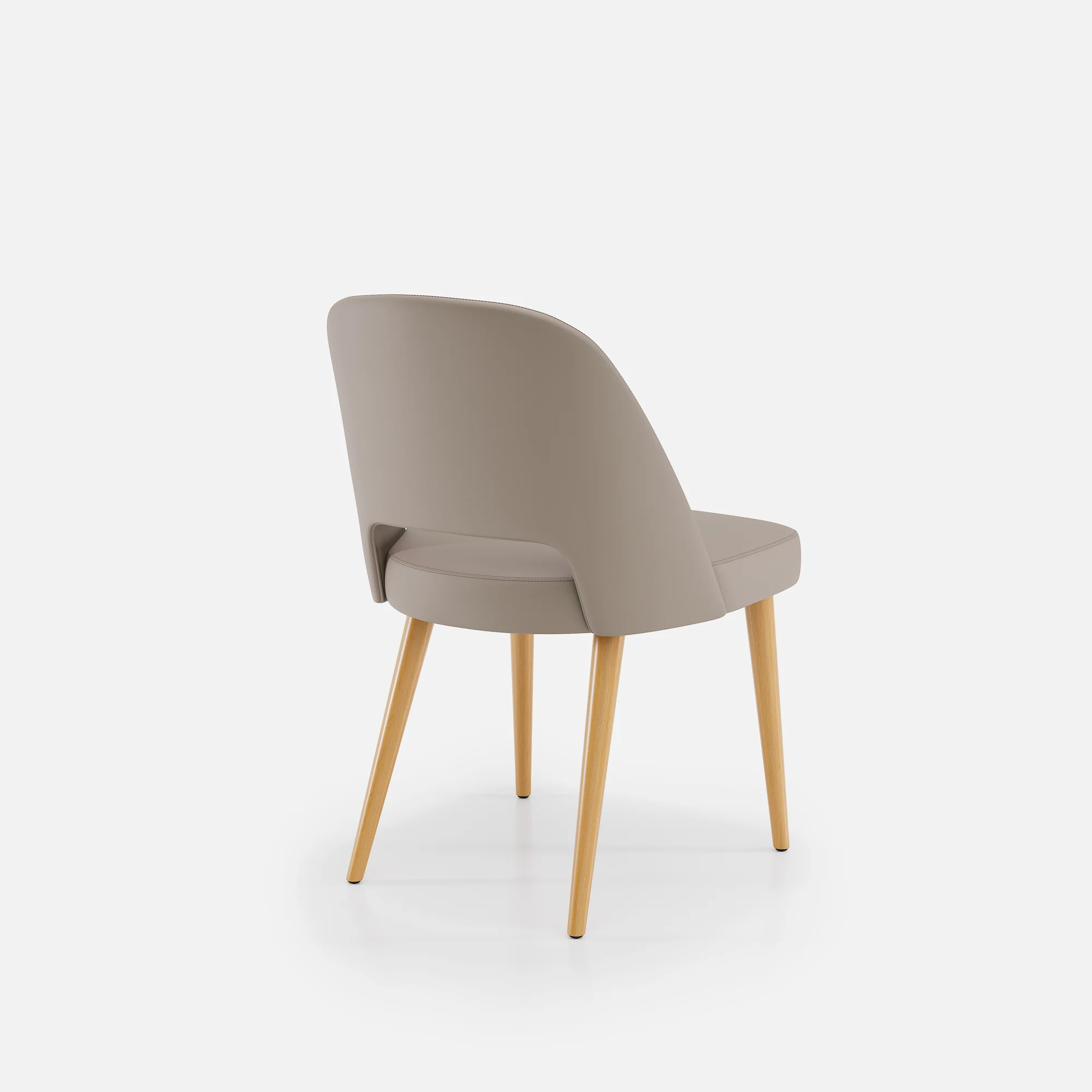 Chaise Nicole Sans Accoudoirs par Zelder en hêtre naturel et tissu coloris cendre