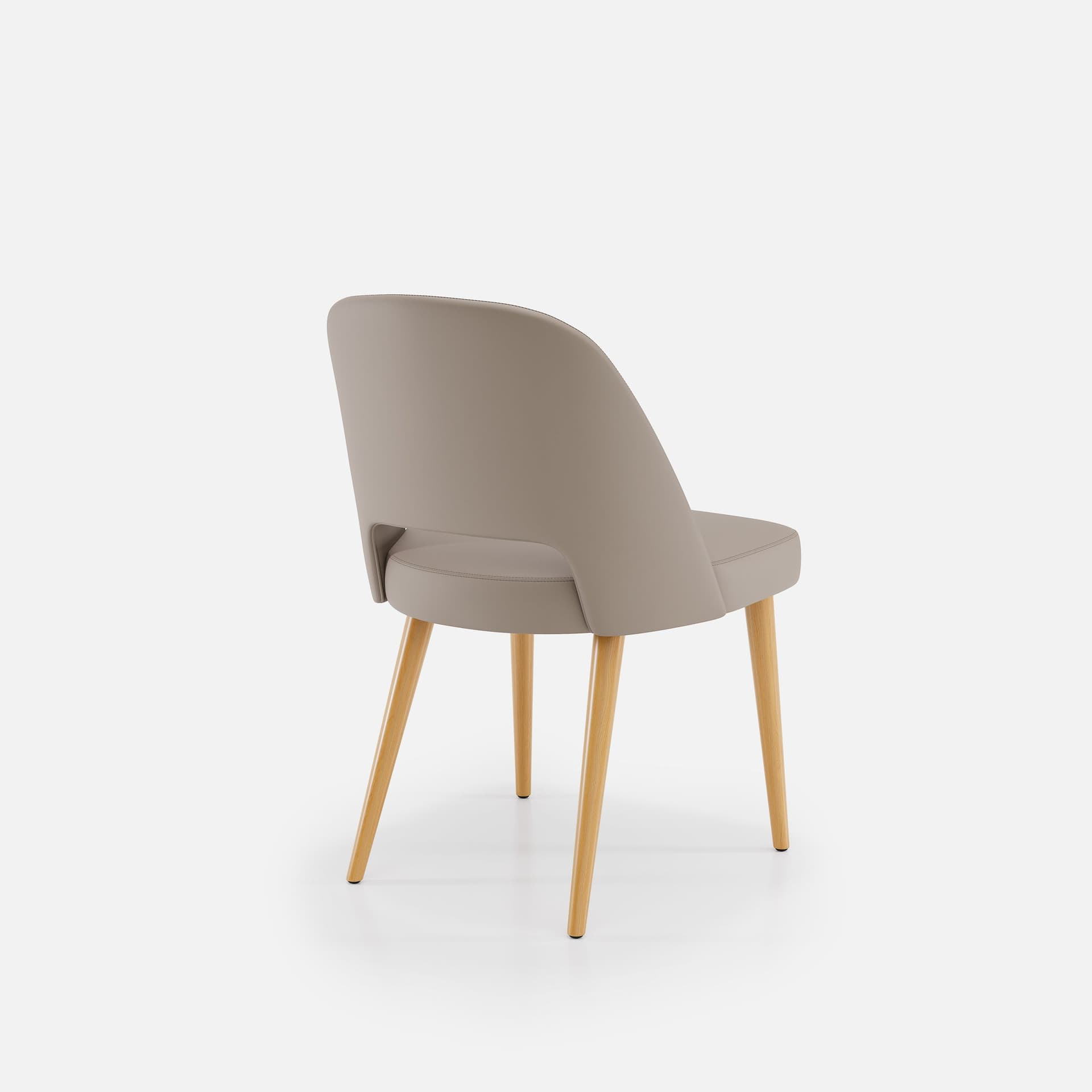 Chaise Nicole Sans Accoudoirs par Zelder en hêtre naturel et tissu coloris cendre