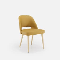 Chaise Nicole Sans Accoudoirs par Zelder en noyer clair et tissu coloris terra rosa