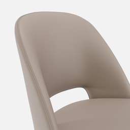 Chaise Nicole Sans Accoudoirs par Zelder en hêtre naturel et tissu coloris gris perle