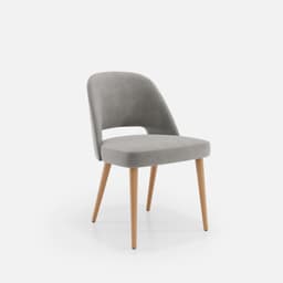 Chaise Nicole Sans Accoudoirs par Zelder en merisier classique et tissu coloris terra rosa