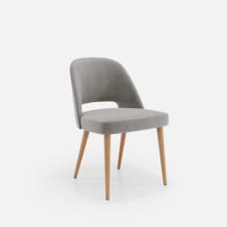Chaise Nicole Sans Accoudoirs par Zelder en merisier classique et tissu coloris terra rosa