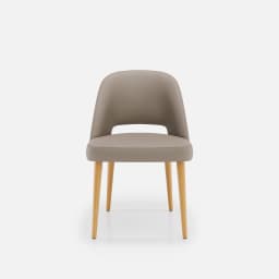 Chaise Nicole Sans Accoudoirs par Zelder en hêtre naturel et tissu coloris taupe