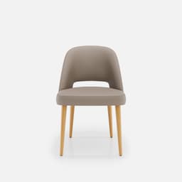 Chaise Nicole Sans Accoudoirs par Zelder en hêtre naturel et tissu coloris taupe