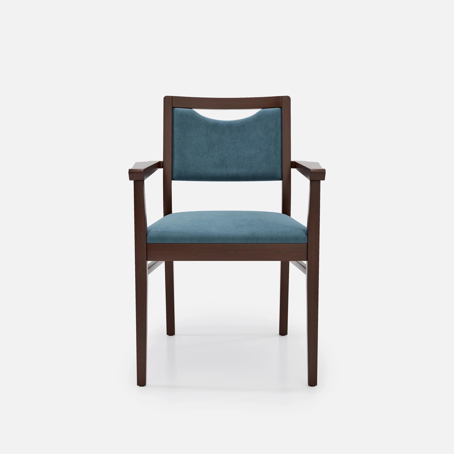 Chaise Accoudoirs Mila par Zelder en hêtre naturel et tissu coloris cendre