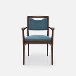 Chaise Accoudoirs Mila par Zelder en hêtre naturel et tissu coloris cendre