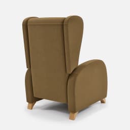 Fauteuil Fixe Pablo par Zelder en hêtre naturel et tissu coloris bleu nuit