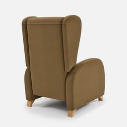 Fauteuil Fixe Pablo par Zelder en hêtre naturel et tissu coloris bleu nuit
