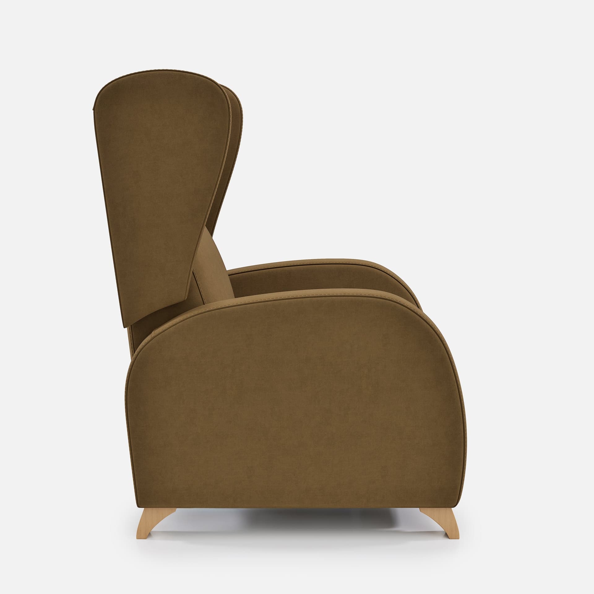 Fauteuil Fixe Pablo par Zelder en hêtre naturel et tissu coloris crème