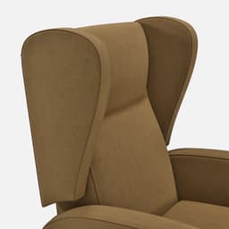 Fauteuil Fixe Pablo par Zelder en hêtre naturel et tissu coloris taupe