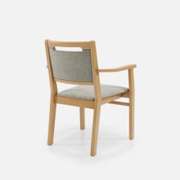 Chaise Accoudoirs Liza par Zelder en hêtre naturel et tissu coloris gris perle
