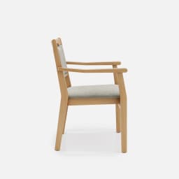 Chaise Accoudoirs Liza par Zelder en hêtre naturel et tissu coloris terra rosa