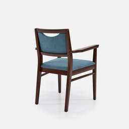 Chaise Accoudoirs Mila par Zelder en hêtre naturel et tissu coloris gris perle