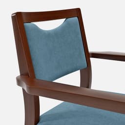 Chaise Accoudoirs Mila par Zelder en hêtre naturel et tissu coloris taupe