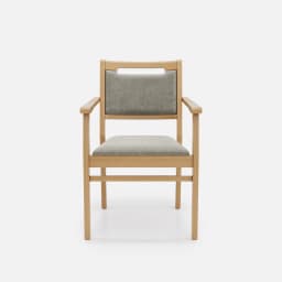 Chaise Accoudoirs Liza par Zelder en hêtre naturel et tissu coloris cendre
