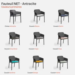 Fauteuil De Jardin Net par Zelder en salice et denim