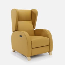 Fauteuil Relax 2 Moteur Pablo par Zelder en hêtre naturel et simili coloris blanc cassé