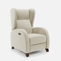 Fauteuil Relax 2 Moteur Pablo par Zelder en noyer clair et tissu coloris crème