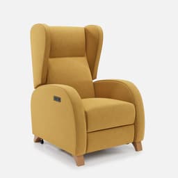 Fauteuil Releveur 1 Moteur Pablo par Zelder en noyer clair et tissu coloris gris clair
