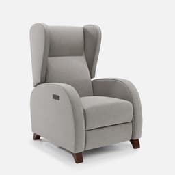 Fauteuil Relax 2 Moteur Pablo par Zelder en noyer clair et tissu coloris chocolat