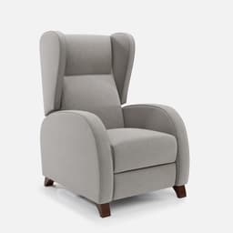 Fauteuil Fixe Pablo par Zelder en noyer clair et tissu coloris gris clair