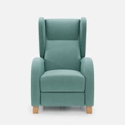 Fauteuil Relax 1 Moteur Pablo par Zelder en hêtre naturel et tissu coloris bleu nuit