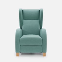Fauteuil Relax Manuel Pablo par Zelder en hêtre naturel et simili coloris taupe