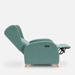 Fauteuil Relax 1 Moteur Pablo par Zelder en hêtre naturel et tissu coloris taupe