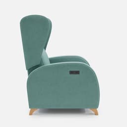Fauteuil Relax 1 Moteur Pablo par Zelder en hêtre naturel et tissu coloris chocolat